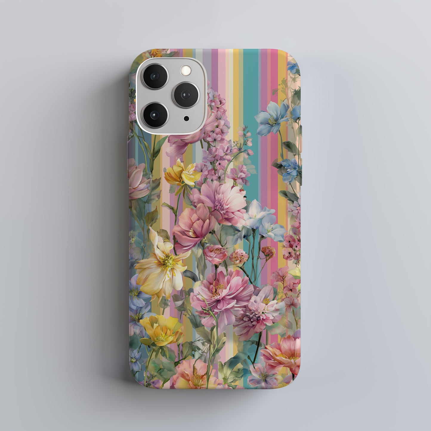 Radiant Petal Parade – Bold & Beautiful Rainbow Floral Case