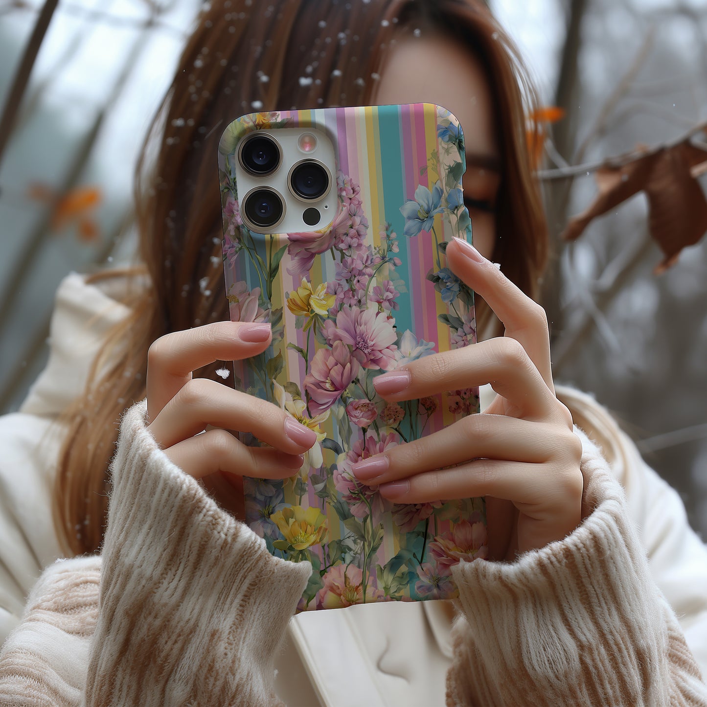 Radiant Petal Parade – Bold & Beautiful Rainbow Floral Case
