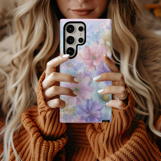Whispering Petals – Soft Rainbow Floral Fantasy Case