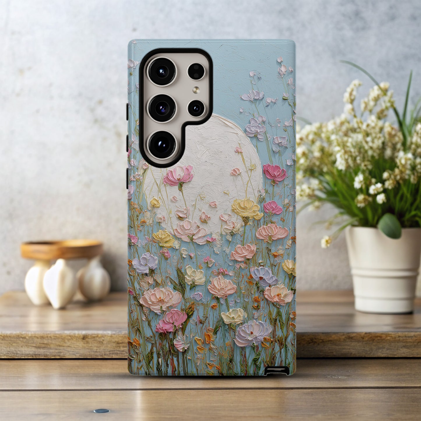 Luna Bloom – Serene Pastel Wildflower Case