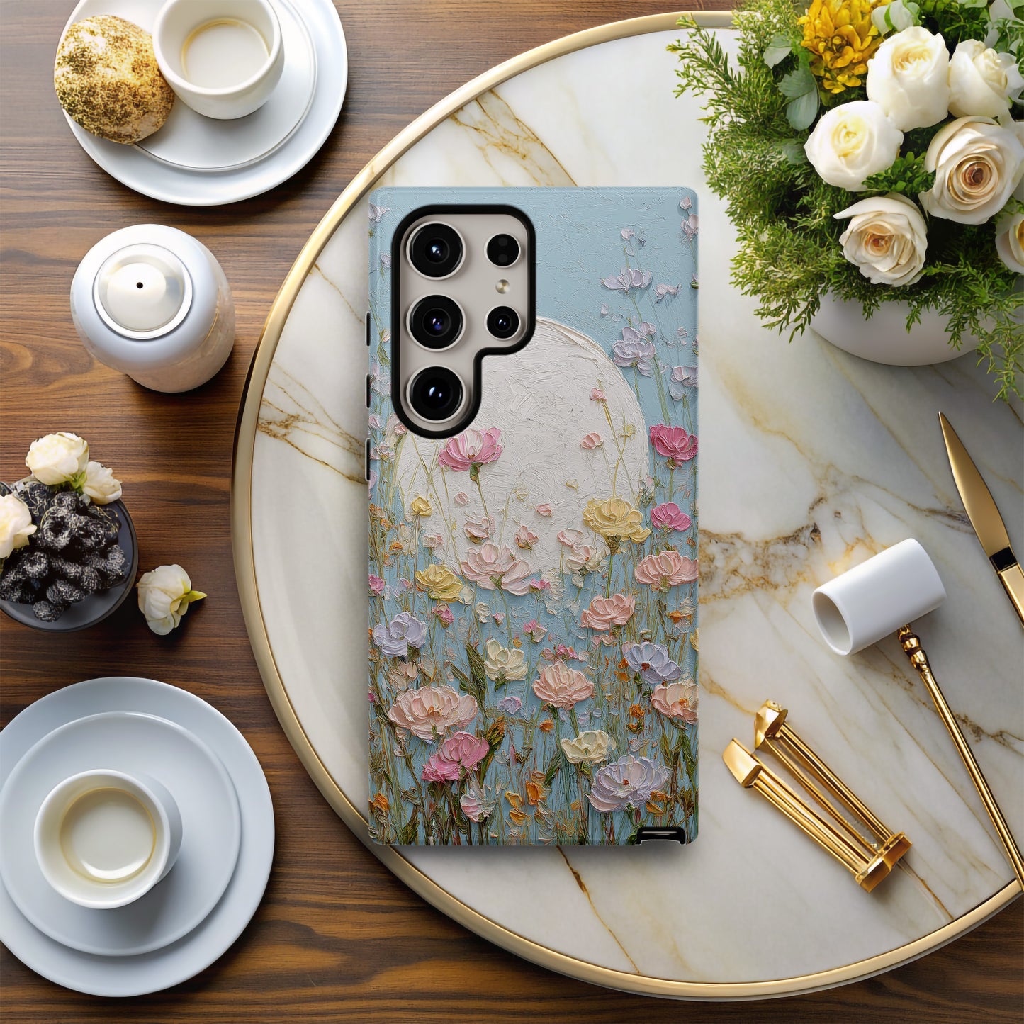 Luna Bloom – Serene Pastel Wildflower Case