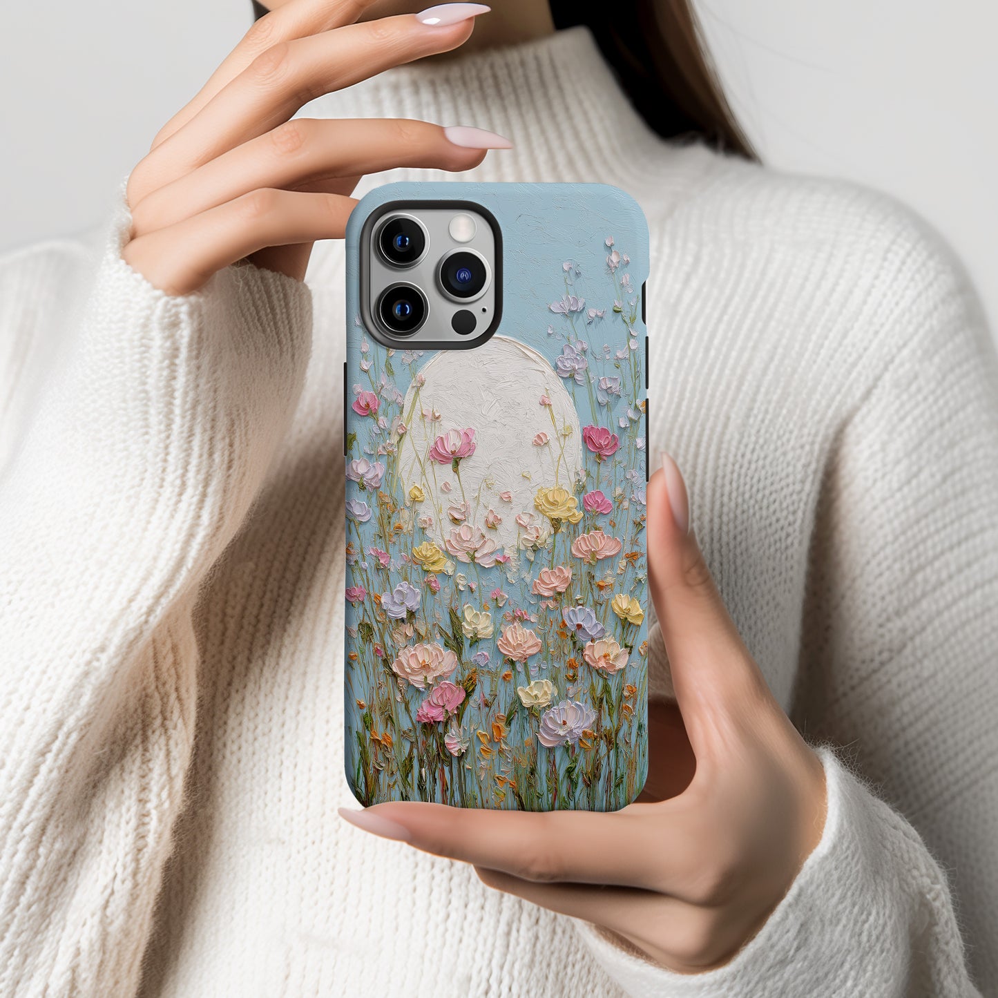 Luna Bloom – Serene Pastel Wildflower Case