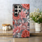 Silver Flame Elegance – Rose & Lily Metallic Floral Case