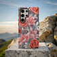 Silver Flame Elegance – Rose & Lily Metallic Floral Case