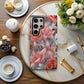 Silver Flame Elegance – Rose & Lily Metallic Floral Case
