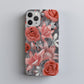 Silver Flame Elegance – Rose & Lily Metallic Floral Case