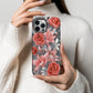 Silver Flame Elegance – Rose & Lily Metallic Floral Case