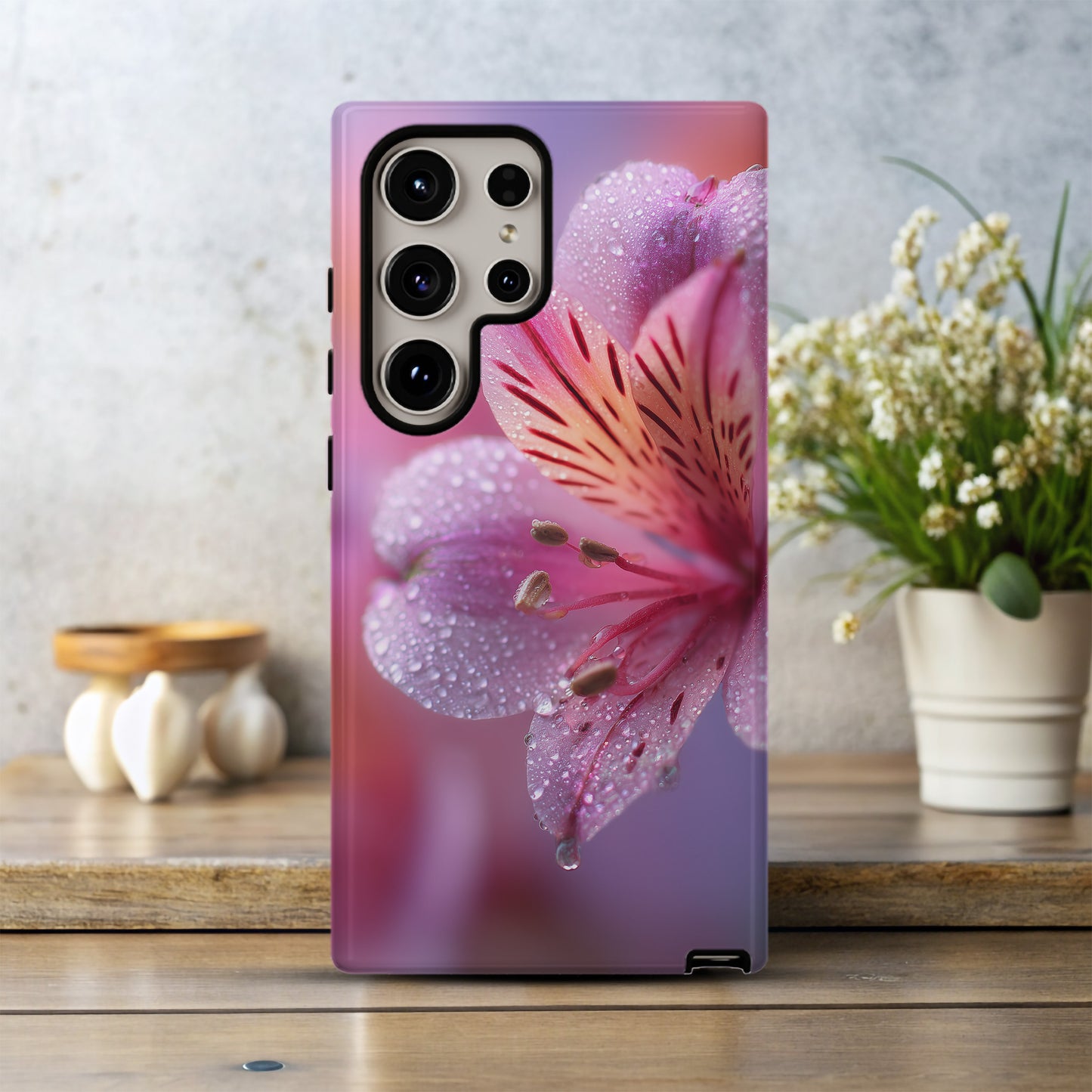 Dew Kissed Elegance – Macro Pink Lily Bloom Phone Case