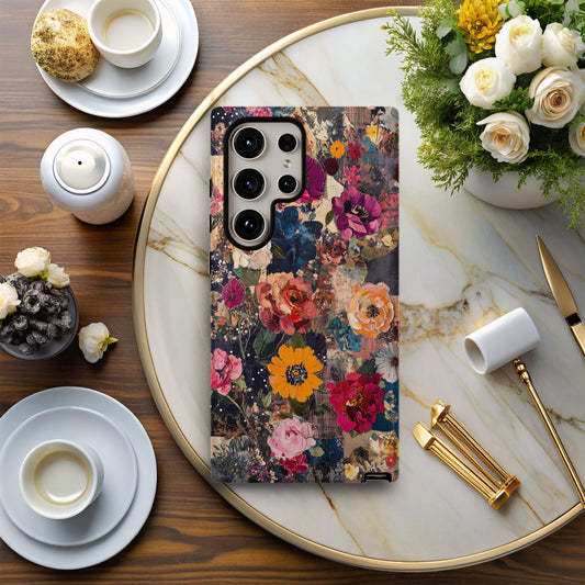 Boho Bloom Collage – Vintage Floral Patchwork Phone Case