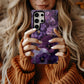 Velvet Bloom – Monochrome Violet Pansy Phone Case