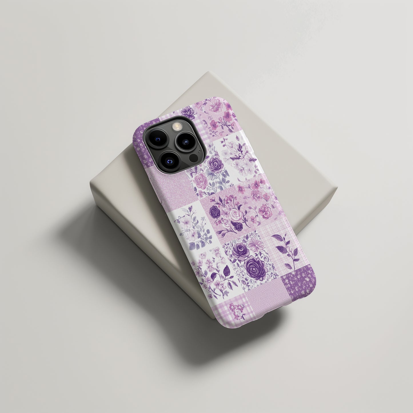 Lavender Lace Patchwork Floral Phone Case