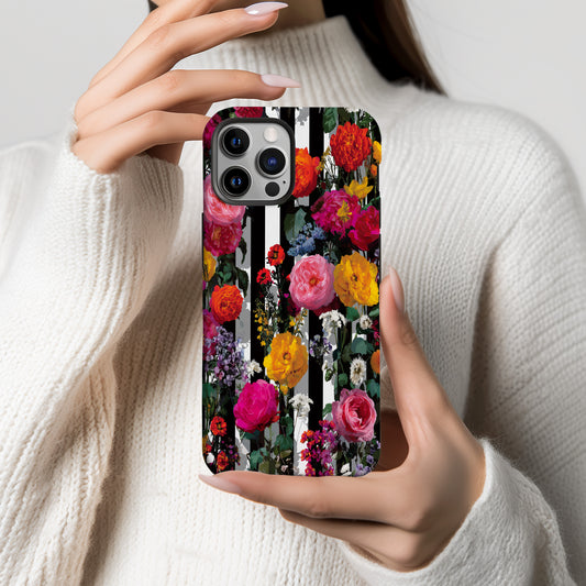 Bold Bloom Stripes Phone Case