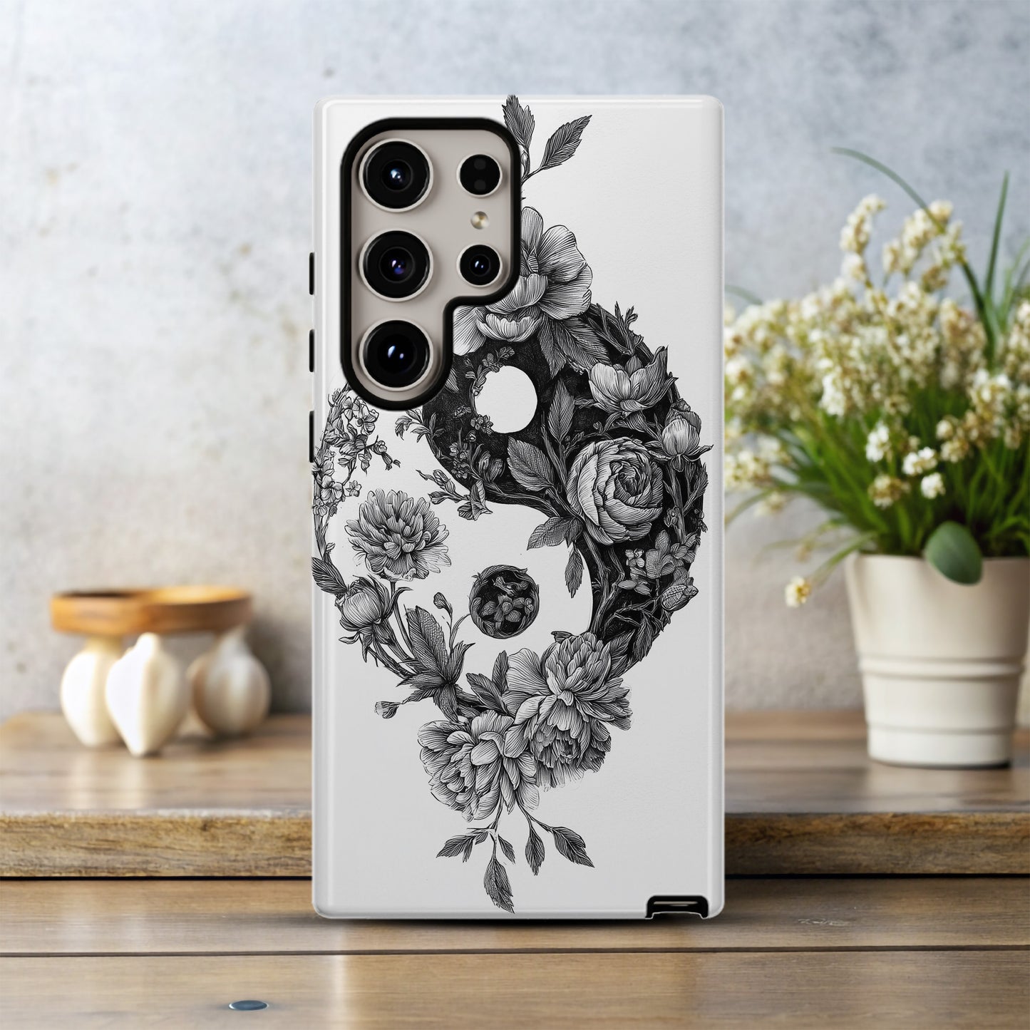 Floral Yin-Yang Harmony Phone Case