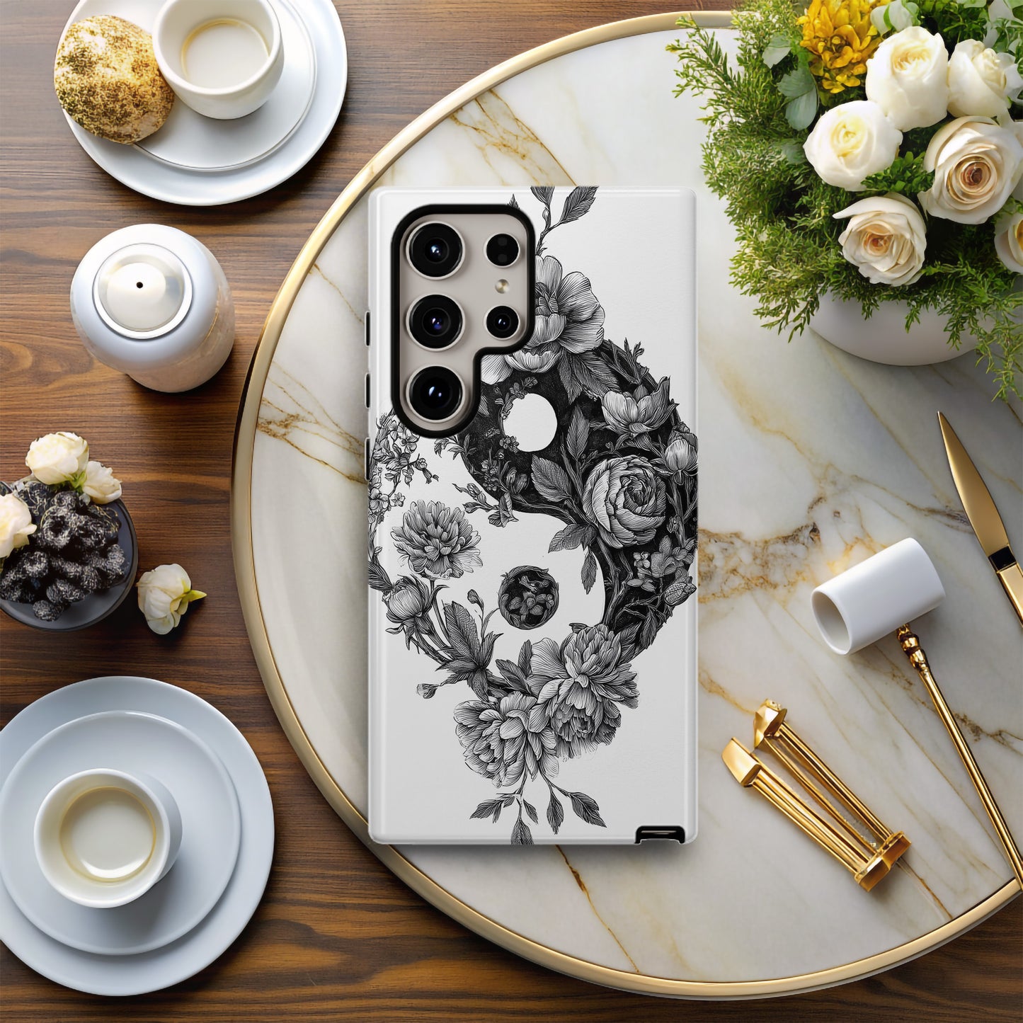 Floral Yin-Yang Harmony Phone Case