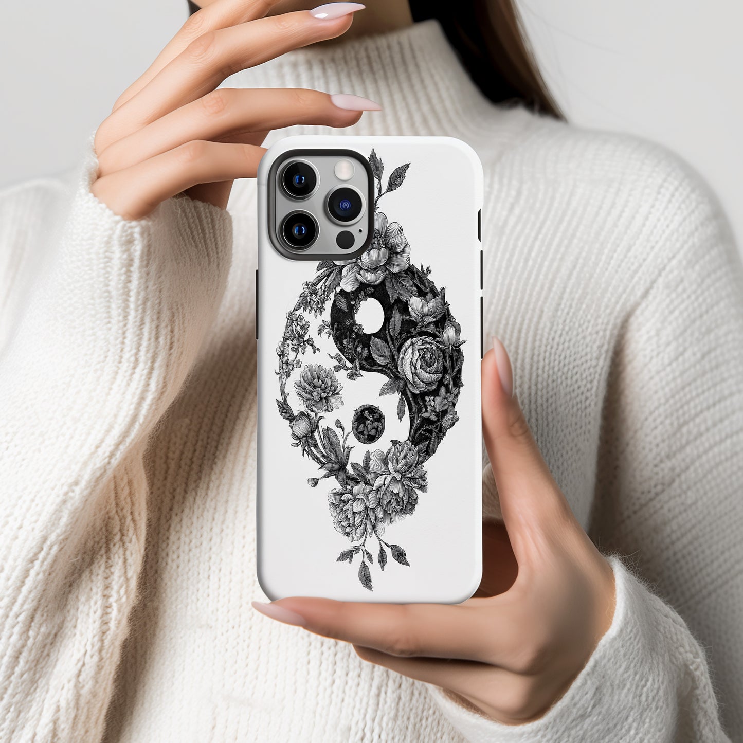 Floral Yin-Yang Harmony Phone Case