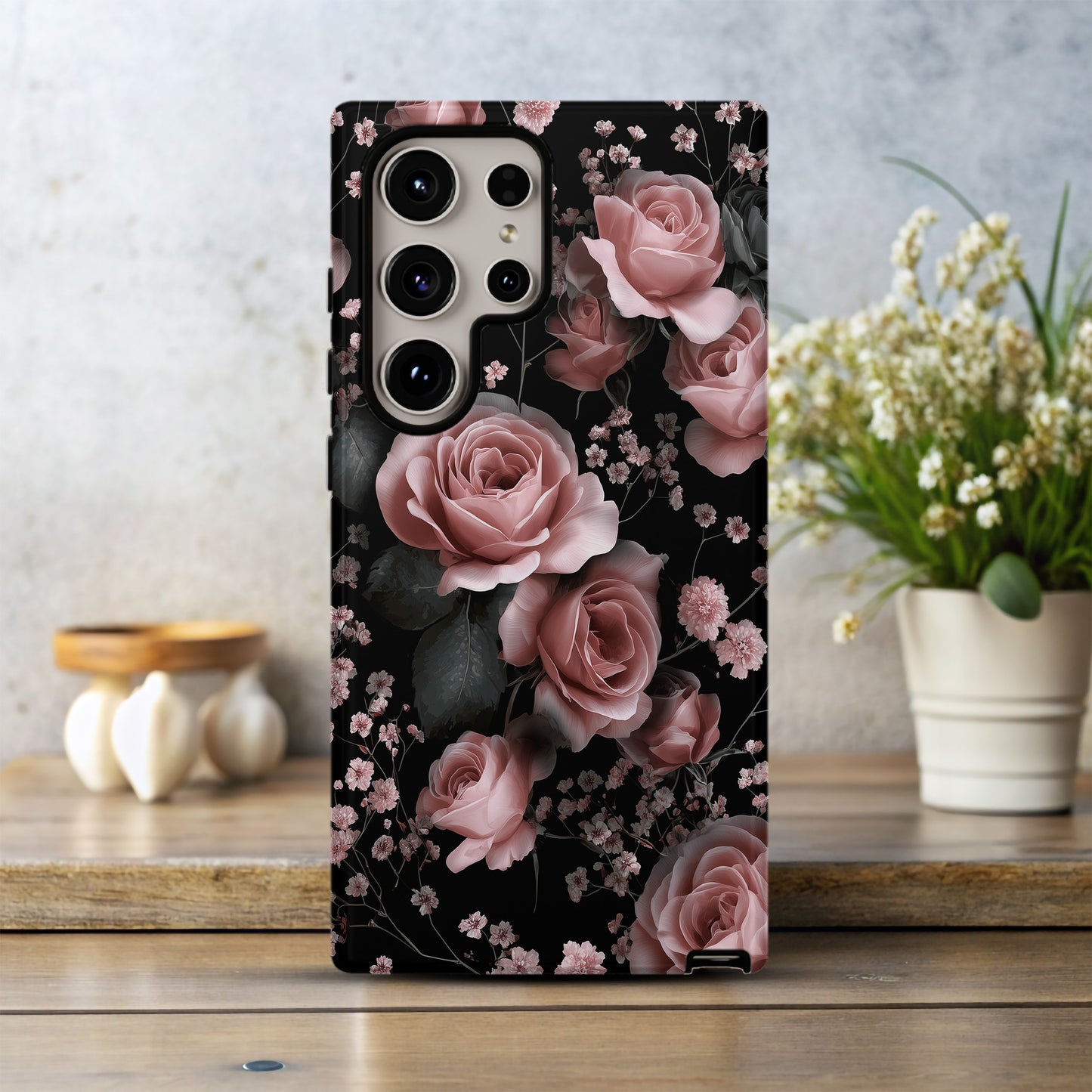 Midnight Blush Bloom Phone Case