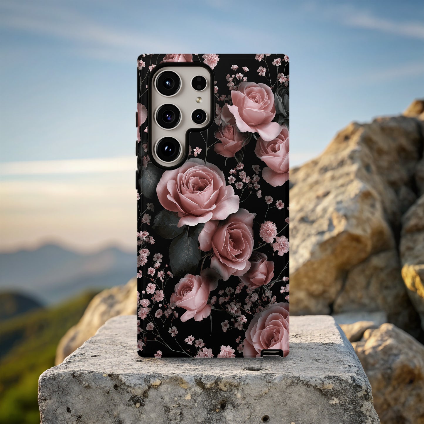 Midnight Blush Bloom Phone Case
