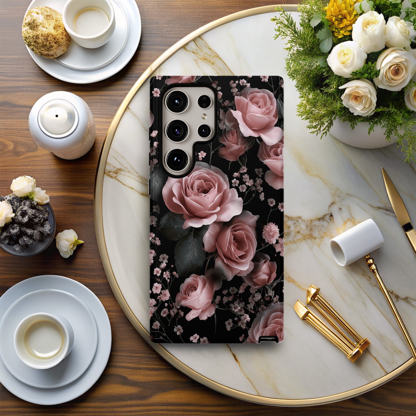 Midnight Blush Bloom Phone Case