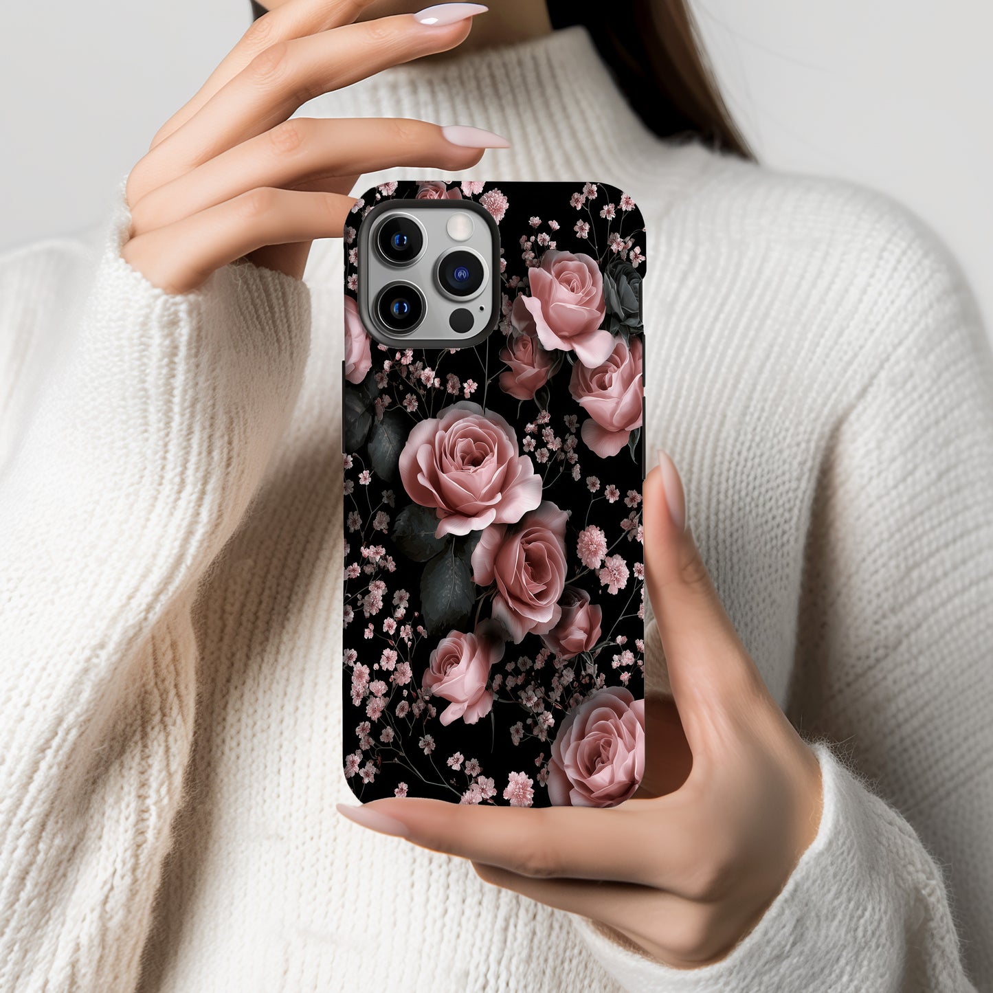 Midnight Blush Bloom Phone Case