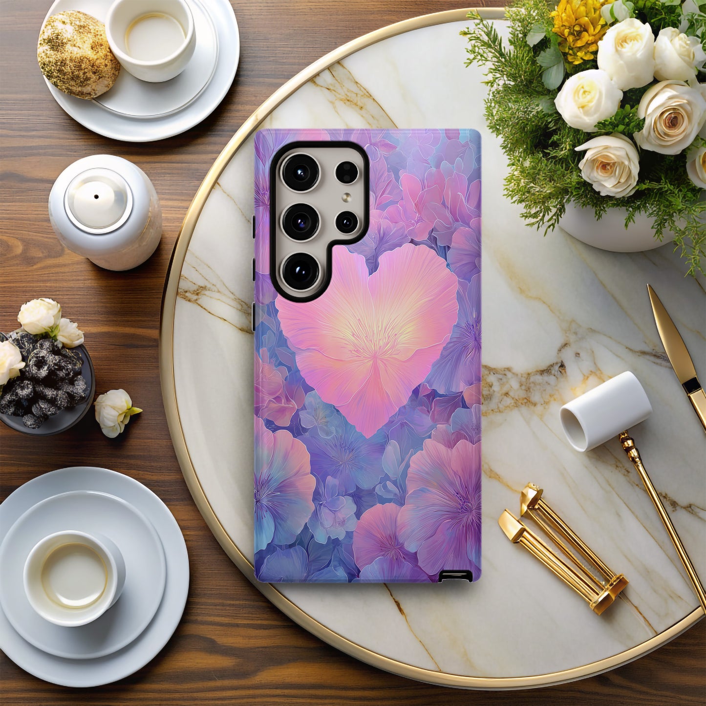Heart of Petals Glow Phone Case