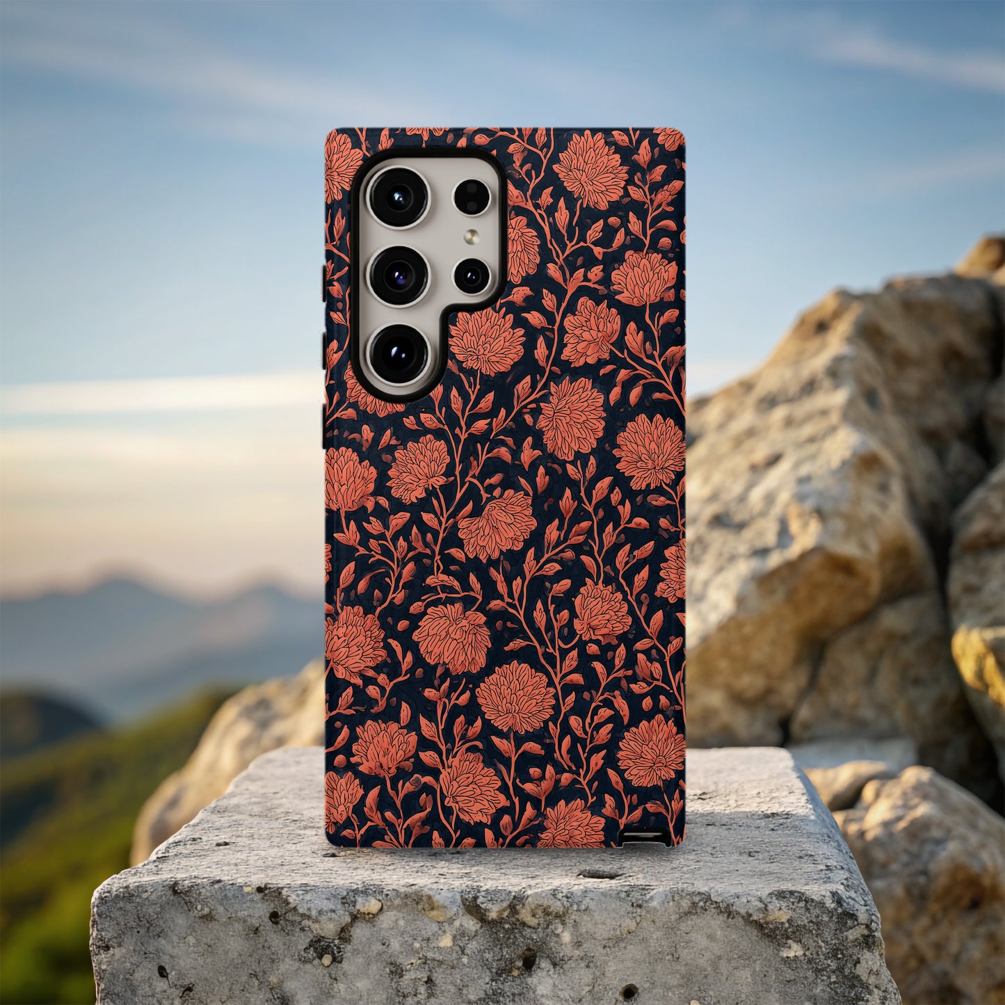 Indigo Marigold Block Print Case