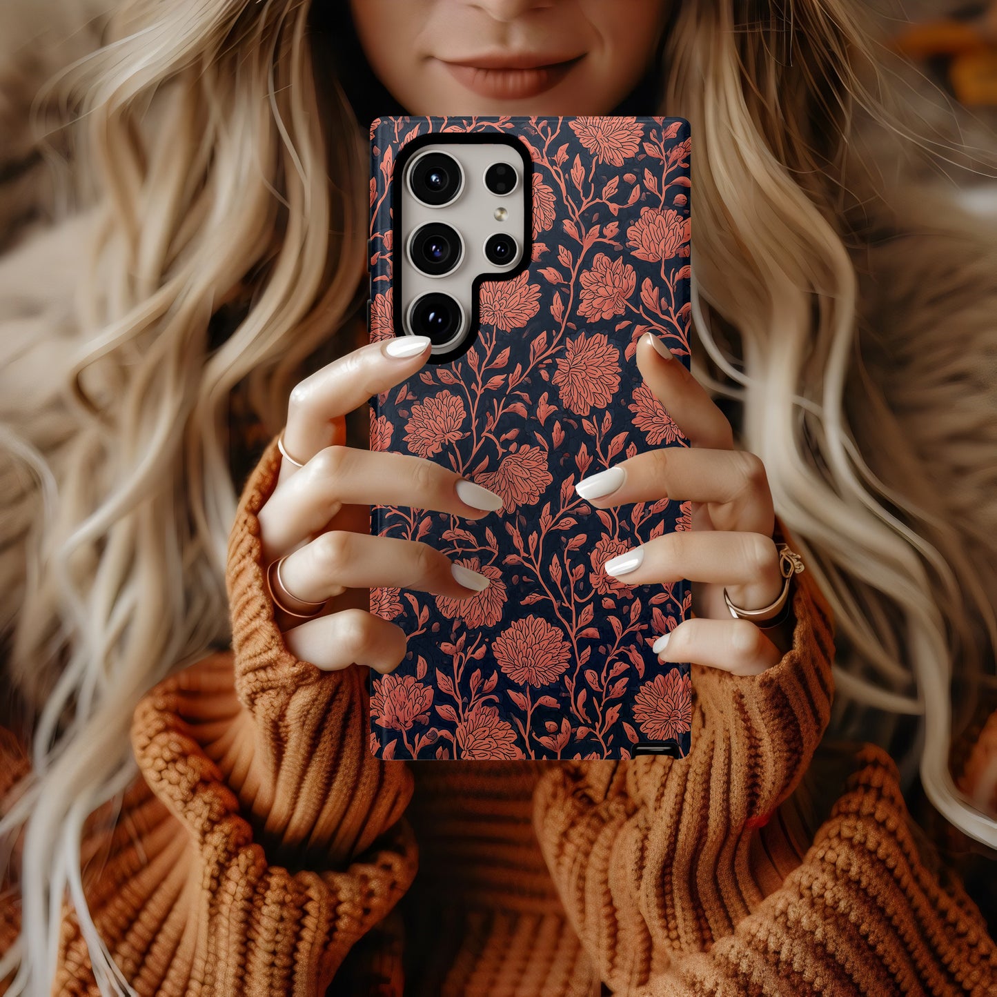 Indigo Marigold Block Print Case