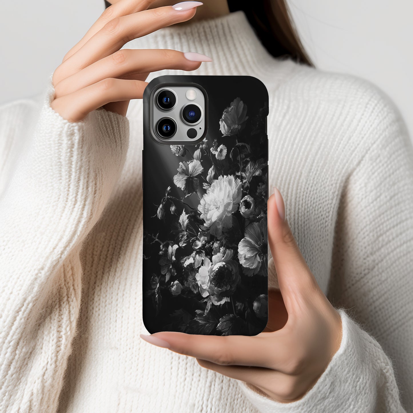 Midnight Reverie: Noir Blossom Elegance