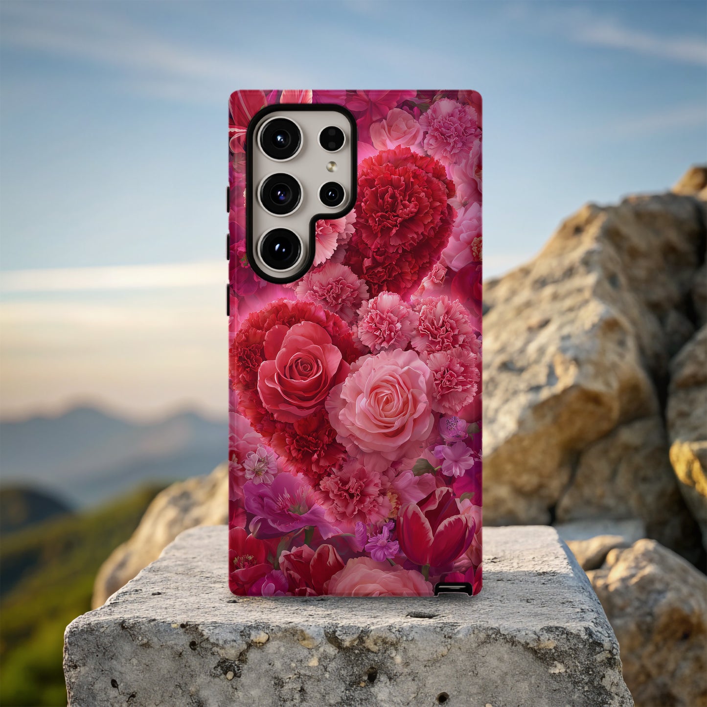 Hearts in Bloom: Radiant Roses & Carnations of Devotion