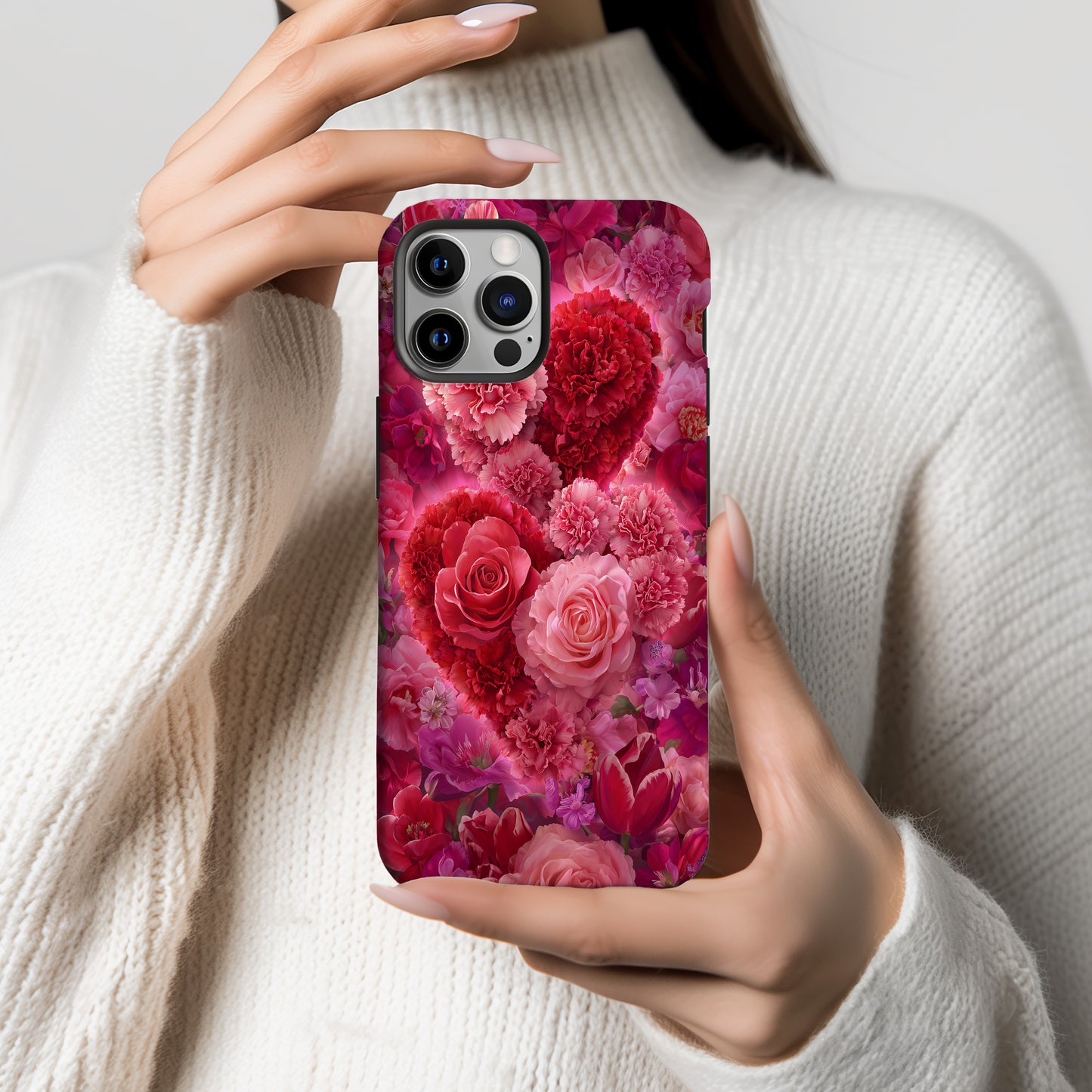 Hearts in Bloom: Radiant Roses & Carnations of Devotion