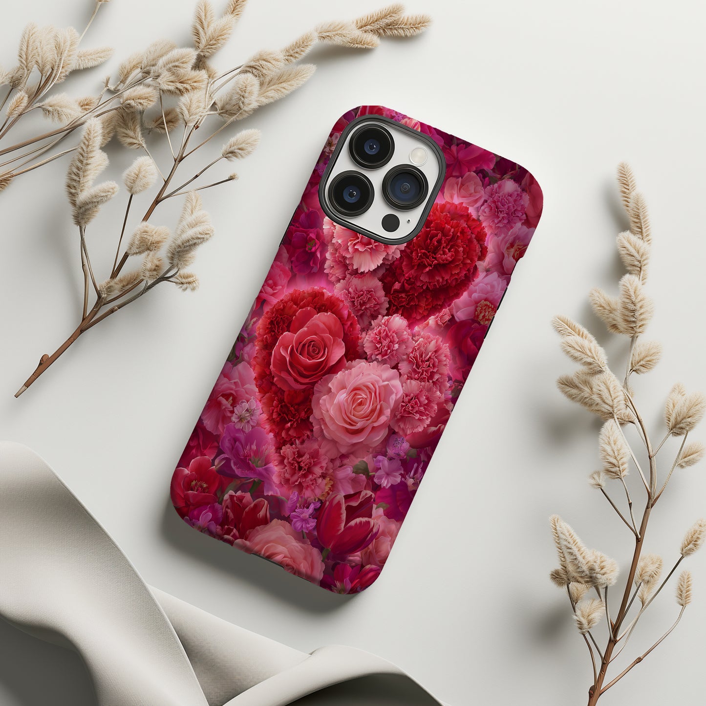 Hearts in Bloom: Radiant Roses & Carnations of Devotion