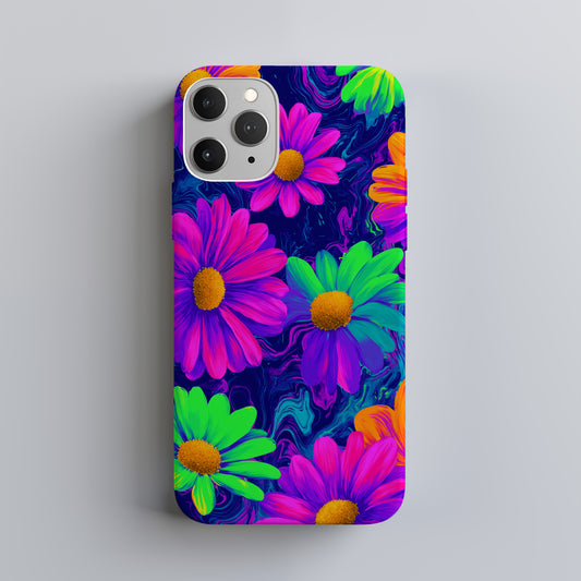 Electric Bloom: Y2K Neon Daisy Dreamscape