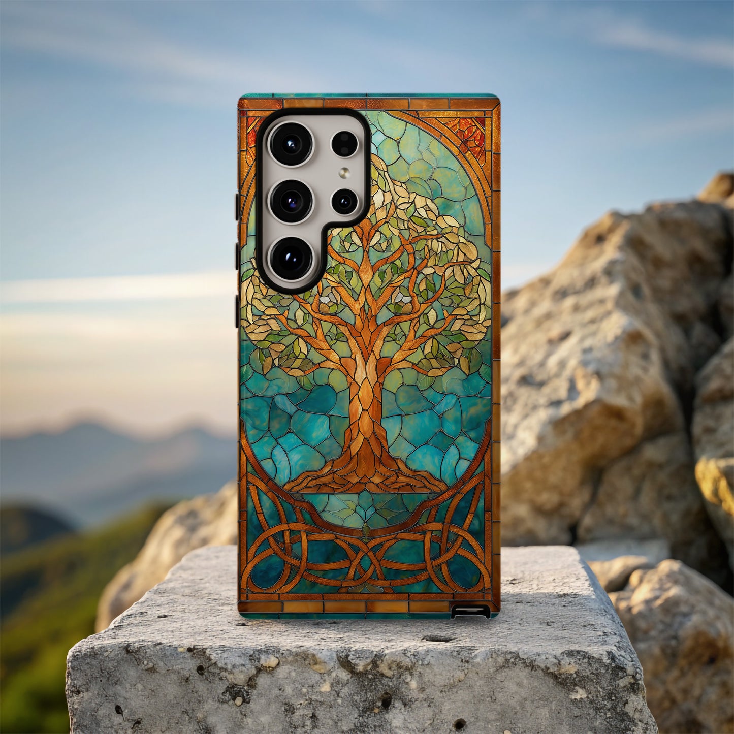 Eternal Roots – Celtic Tree of Life in Stained Glass