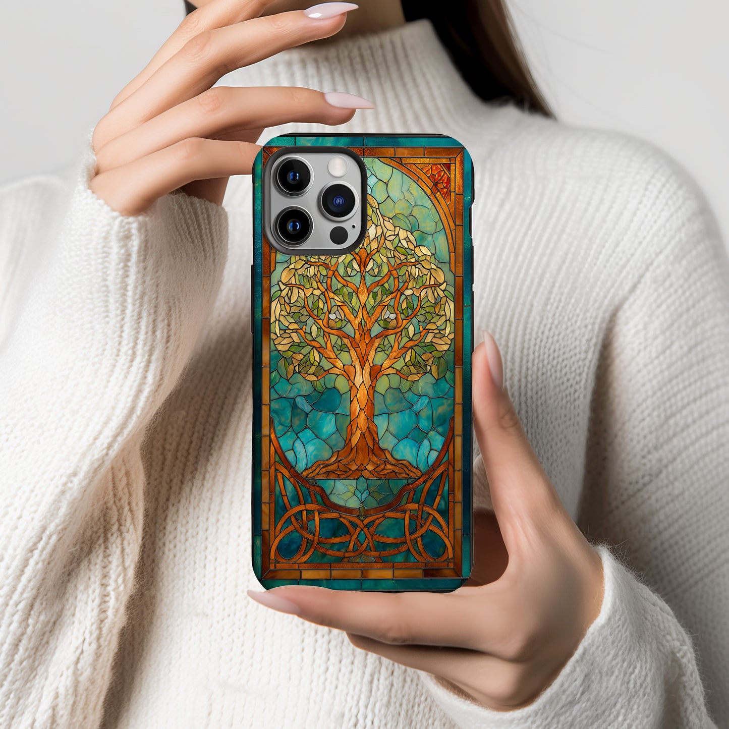 Eternal Roots – Celtic Tree of Life in Stained Glass
