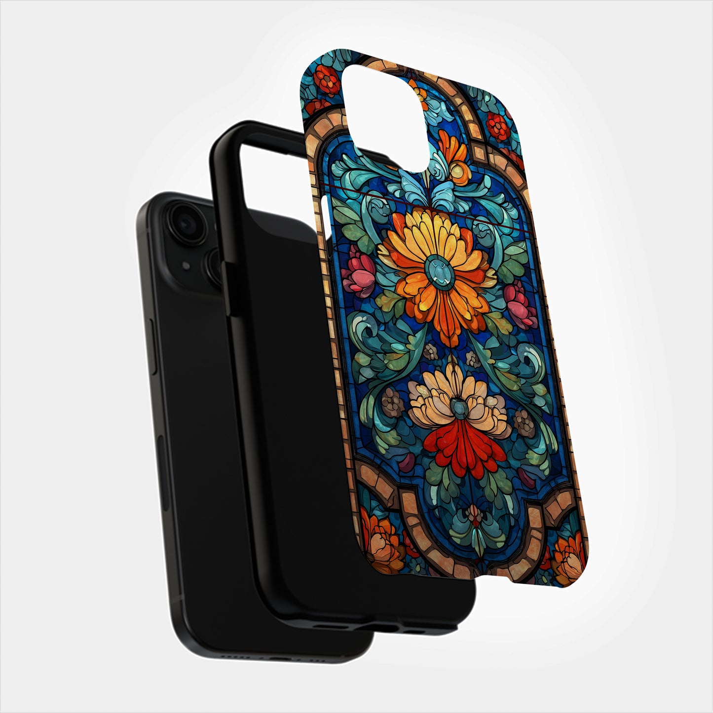 Radiance in Bloom – Art Deco Floral Stained Glass Elegance