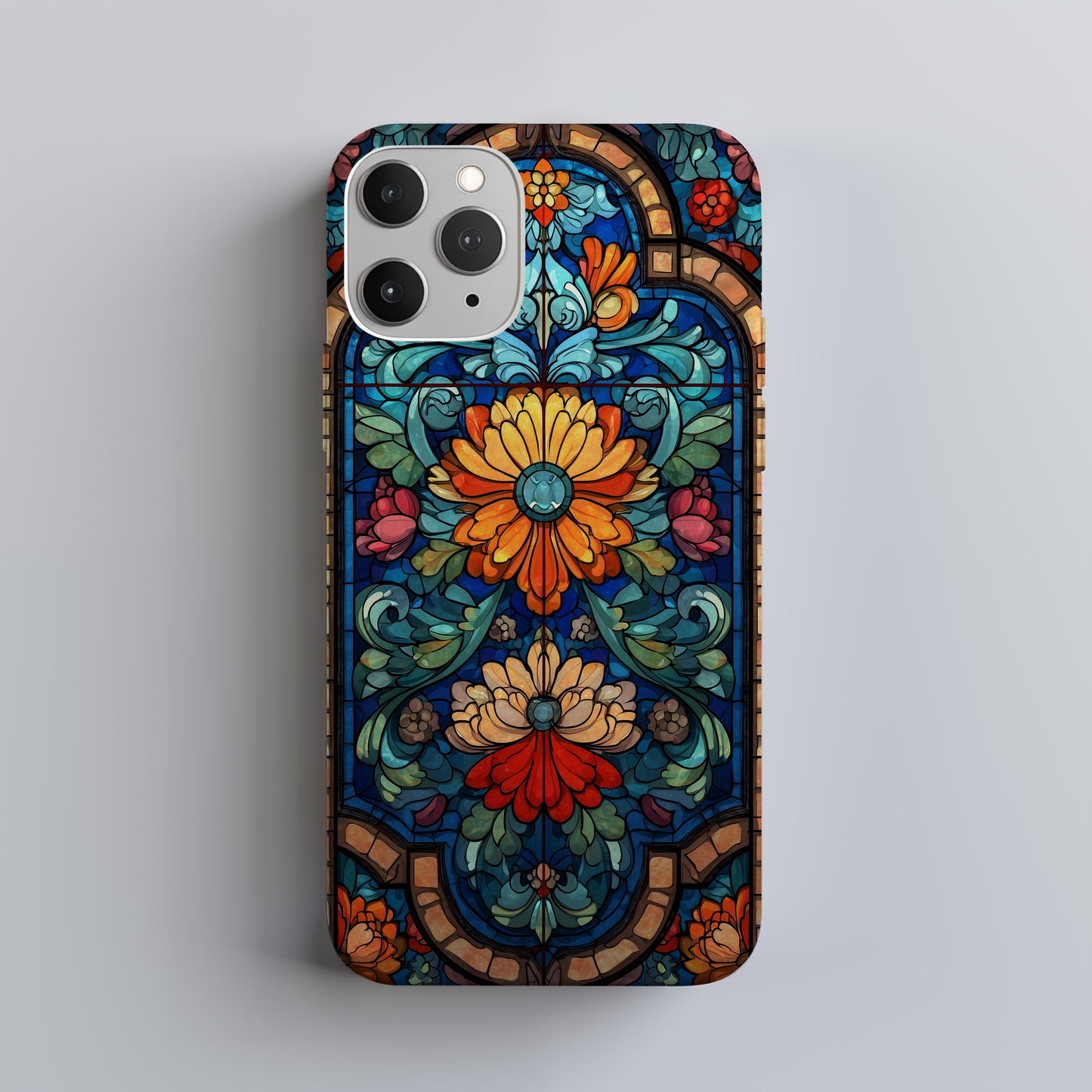 Radiance in Bloom – Art Deco Floral Stained Glass Elegance