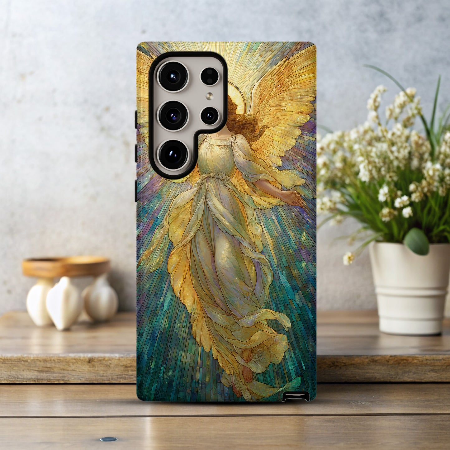 Heaven’s Light – Radiant Angel Stained Glass Majesty