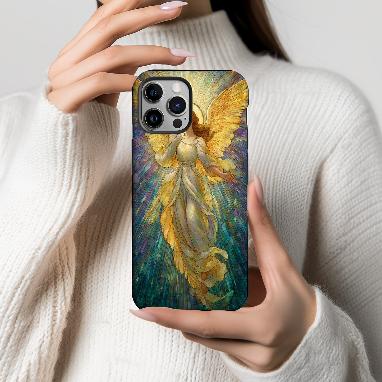 Heaven’s Light – Radiant Angel Stained Glass Majesty