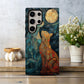 Moonlit Companions – Twin Cats in Stained Glass Splendor
