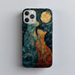 Moonlit Companions – Twin Cats in Stained Glass Splendor