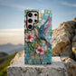 Radiant Hummingbird & Hibiscus Stained Glass Phone Case