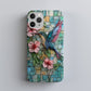 Radiant Hummingbird & Hibiscus Stained Glass Phone Case