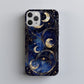 Celestial Harmony – Crescent Moons & Stars in Stained Glass Phone Case