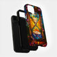 Timeless Flow – Cosmic Hourglass Stained Glass Phone Case