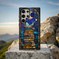 Lunar Library – Celestial Stained Glass Book Stack Phone Case