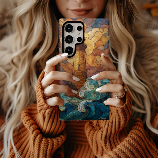 Beacon of Hope – Lighthouse Stained Glass Phone Case