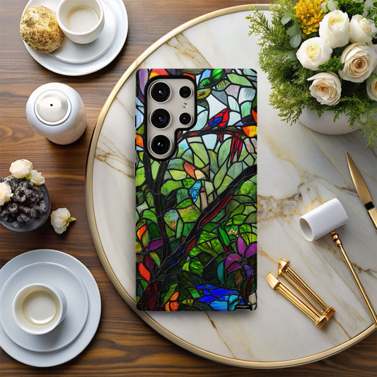 Tropical Paradise Stained Glass Phone Case