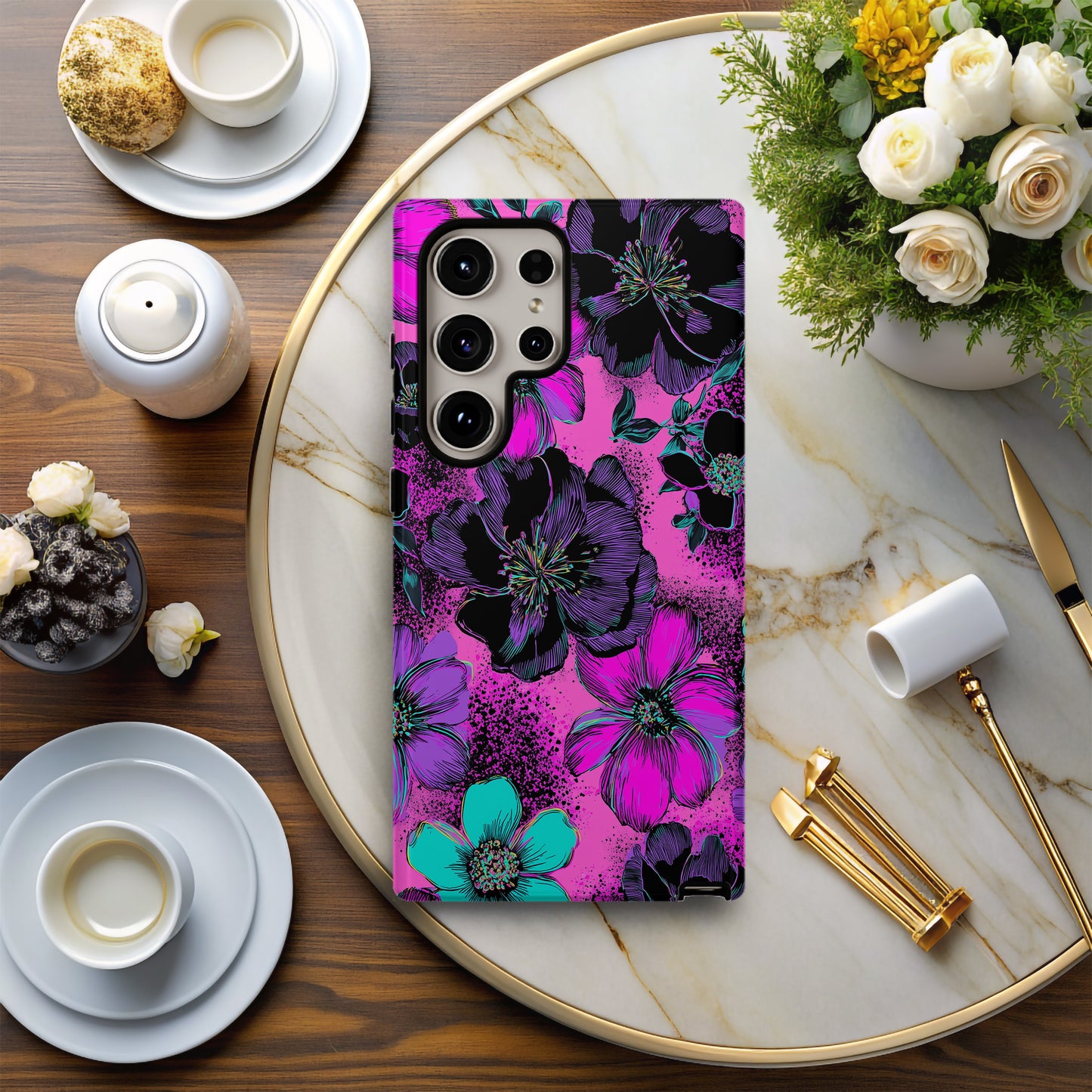 Neon Night Bloom Floral Phone Case