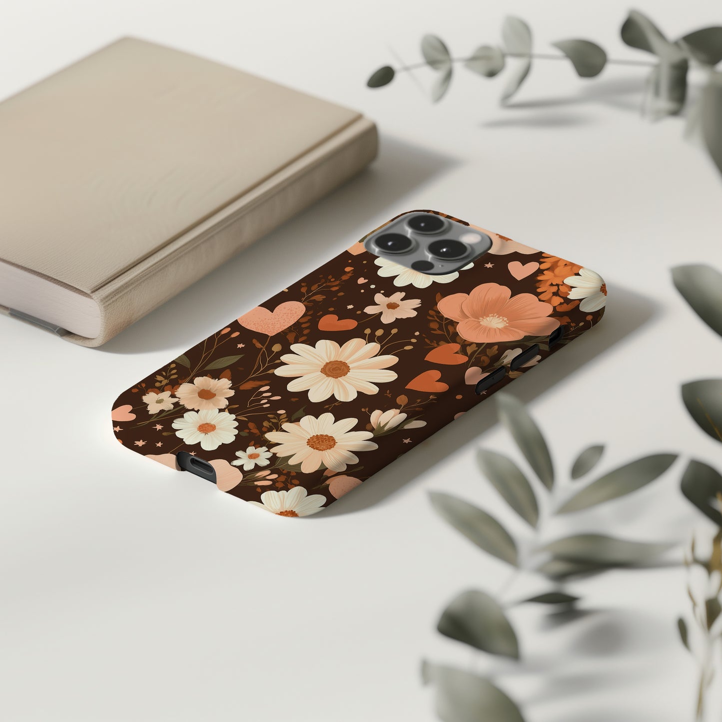 Boho Hearts & Blossoms Floral Phone Case