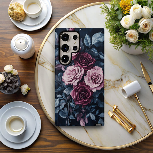 Midnight Blushing Roses Phone Case