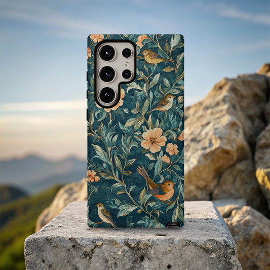 Teal Tapestry Songbird Phone Case